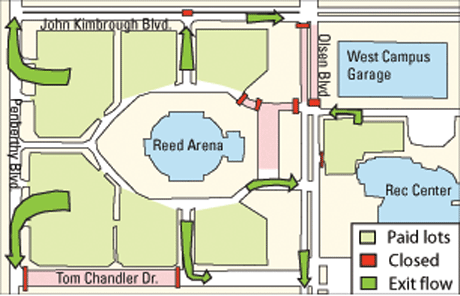 Map of Reed Arena area